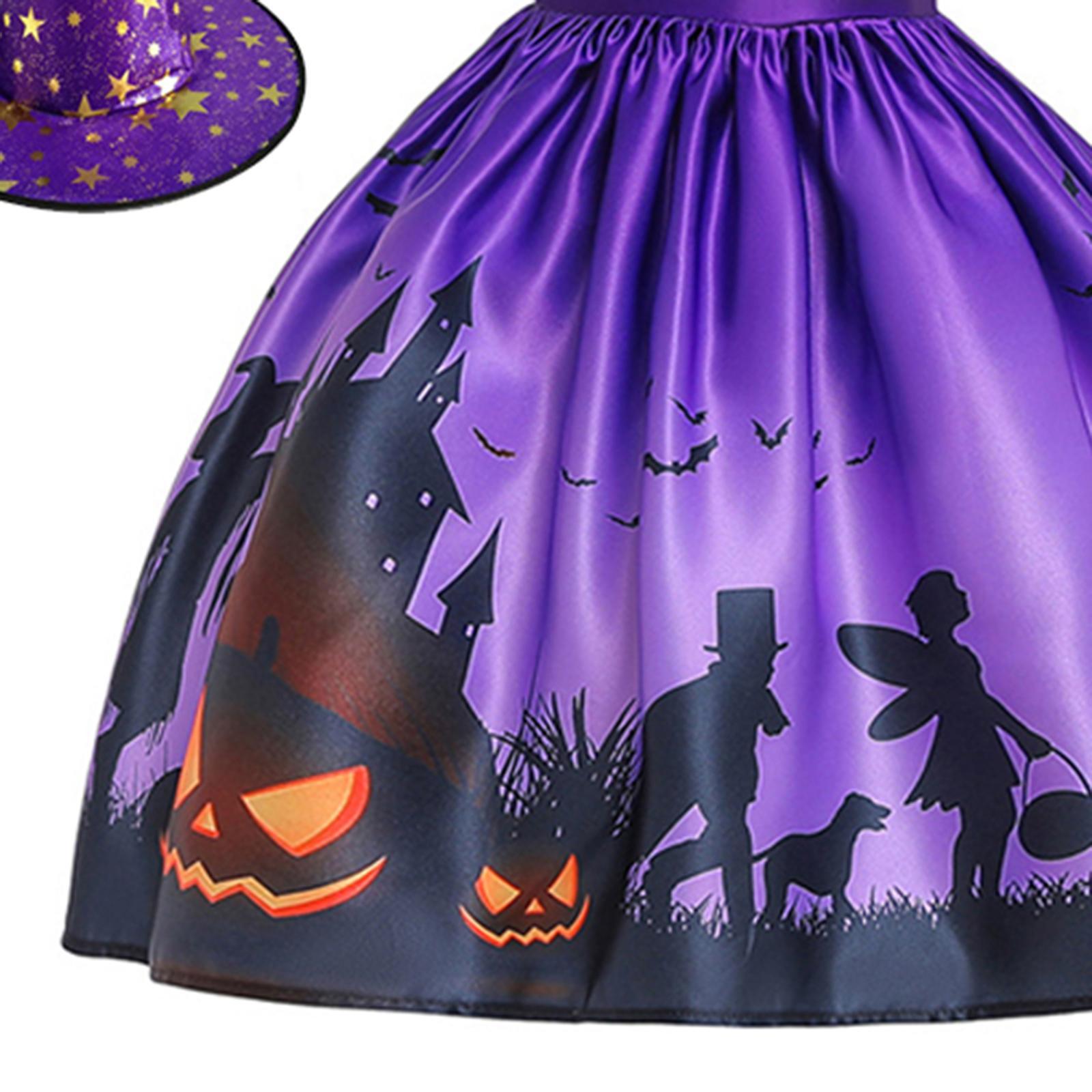 Girl Halloween Costume Dress Fancy Dress up Witch Dress for Girls Outfit