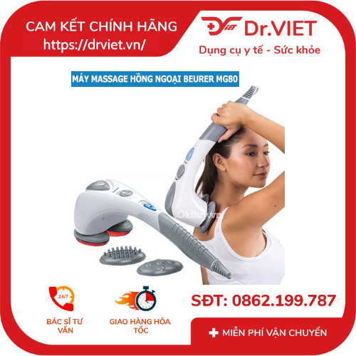 MÁY MASSAGE CẦM TAY 2 ĐÈN HỒNG NGOẠI BEURER MG80-XUẤT XỨ ĐỨC,MÁT XA RUNG TOÀN THÂN,GIẢM STRESS,ĐAU MỎI CƠ,TUẦN HOÀN MÁU