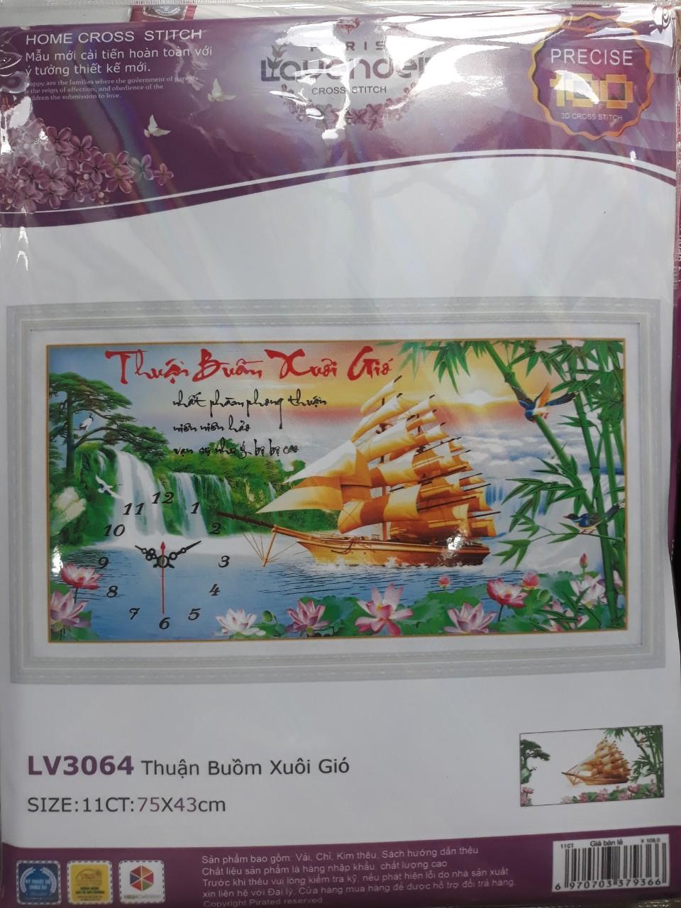 Tranh thêu chữ thập thuận buồm xuôi gió LV3064 - 75 x 43 cm - chưa thêu