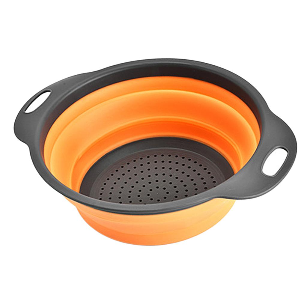 Folding Collapsible Plastic Colander Strainer Kitchen Fruit Filter Basket