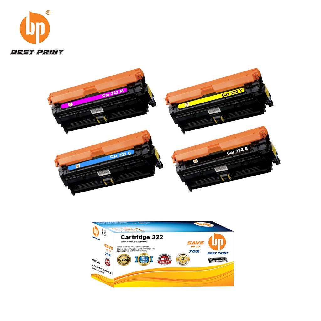 Hộp mực in BEST PRINT Cartridge 322 B/M/Y/C dùng cho máy in Canon Color Laser LBP 9100 5800 HÀNG CHÍNH HÃNG