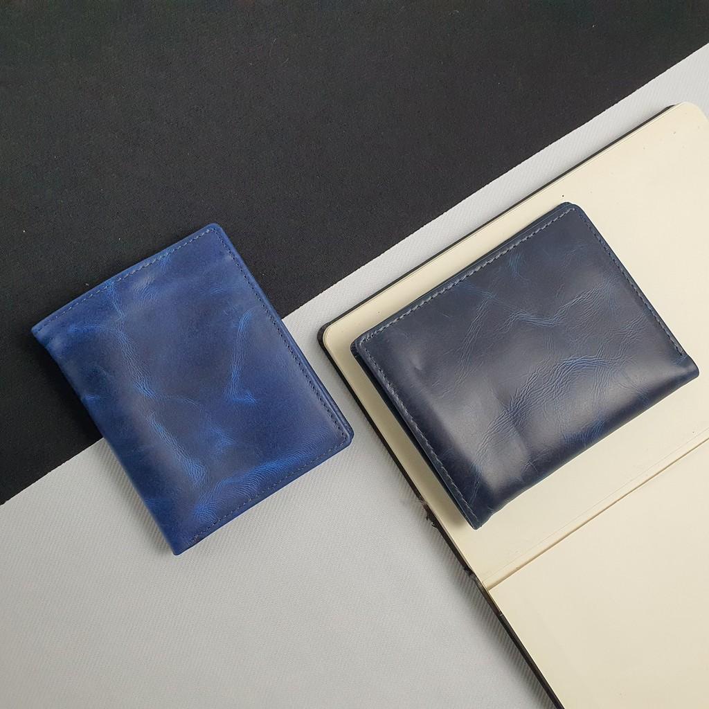 Ví Ngang Pullup Wax WS107 Xanh Navy - Ví Nam Da Thật 100%