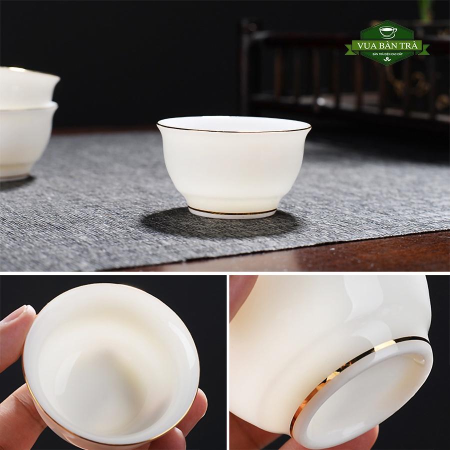 Bộ Ấm Chén Uống Trà Gốm Sứ Bạch Định Thấu Quang Cao Cấp