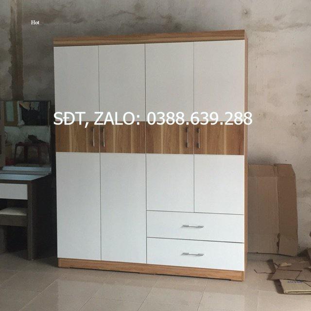 Tủ 4 cánh gỗ công nghiệp mdf