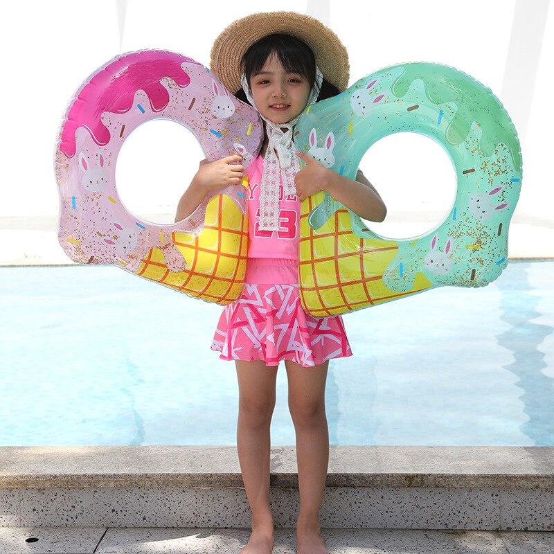 Phao Bơi Cao Su Bơm Hơi Hình Dạng Kem 70 Inch