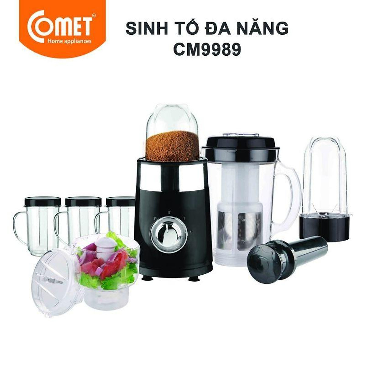 Máy xay ép sinh tố đa năng kháng vỡ COMET CM9989 - 1 Lít - Hàng Chính Hãng