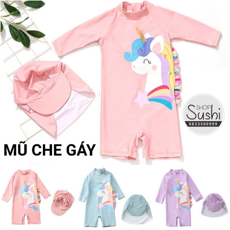 (FreeShip) Áo bơi bé gái 9-33kg Ngựa Pony KÈM MŨ - áo bơi trẻ em