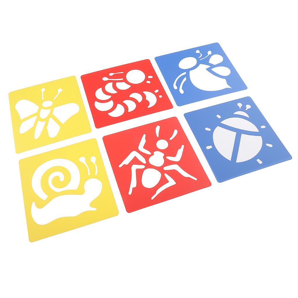 6 Cái/bộ Vẽ Bản Mẫu Stencils Thước Dành Cho Trẻ Em Đồ Trang Trí 14X15 Cm Số 1