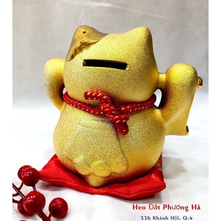 Ống Heo Sứ Mèo May Mắn Nhật