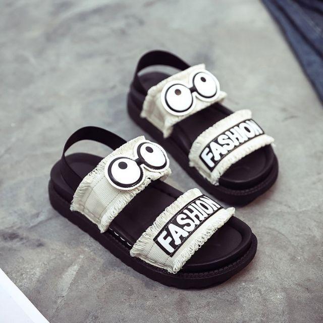 Sandal quai vải mắt kính đế độn siêu êm chân
