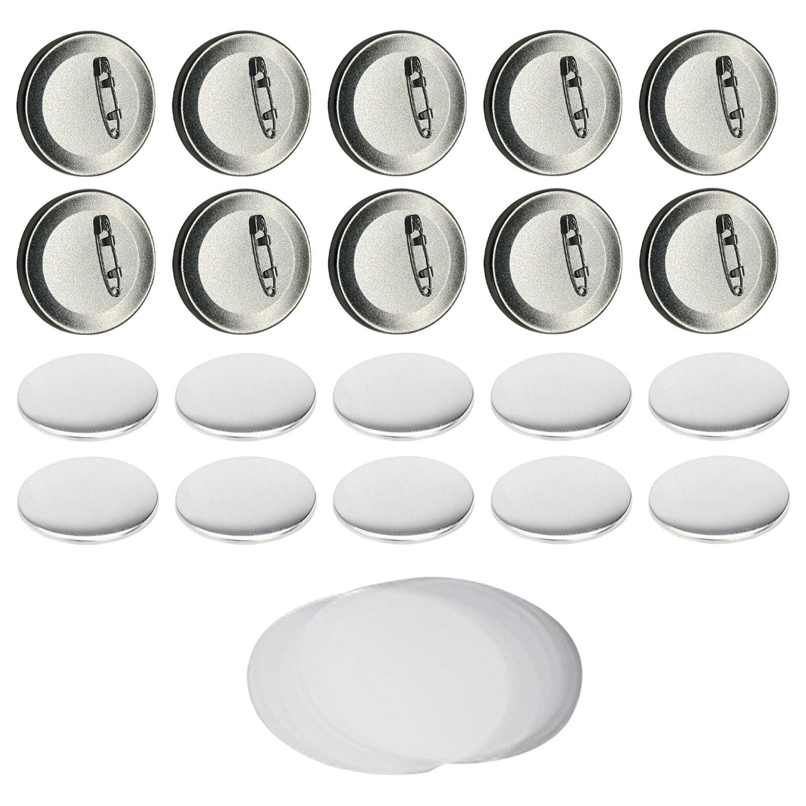 10 Pieces Blank Button Making Supplies Round Badge Button Parts Metal Button Pin Badge Set for Button Maker Machine