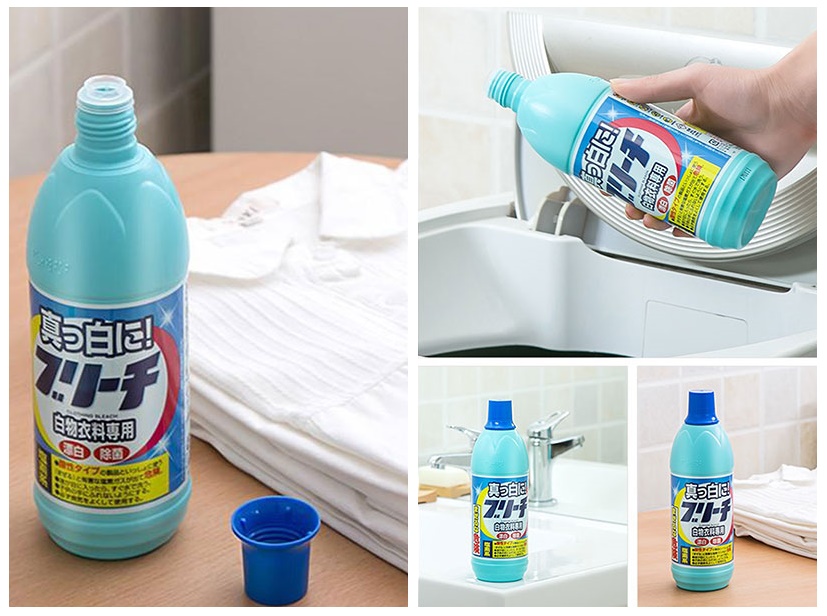 Combo Nước tẩy trắng quần áo Rocket TẶNG Bàn chải giặt quần áo CL-5054# hàng nội Địa Nhật Bản