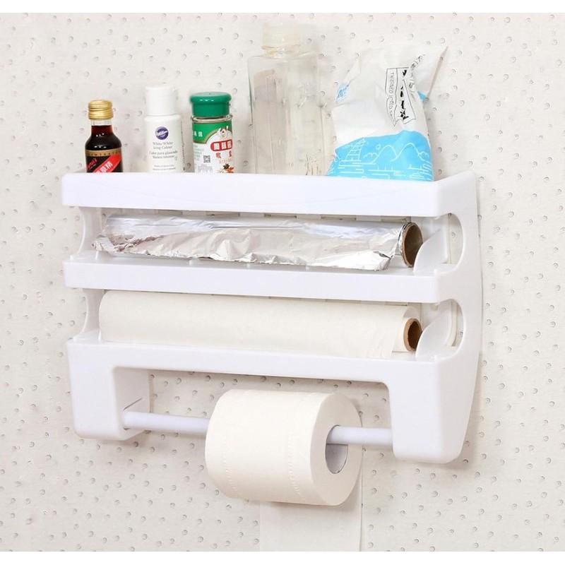 Kệ cắt màng bọc thực phẩm đựng đồ đa năng treo tường
