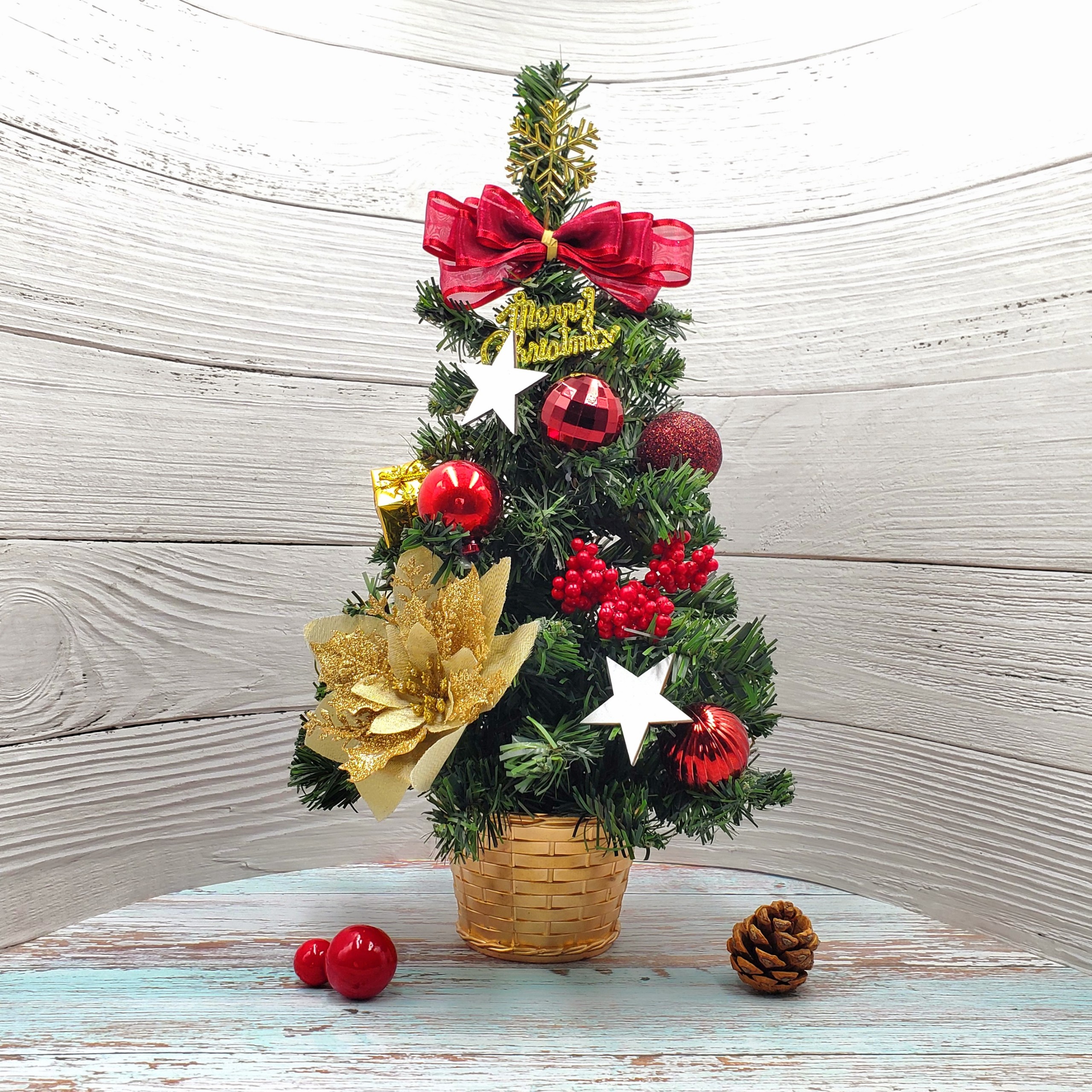 Cây Thông Nhí Để Bàn TL03 40CM Trang Trí Giáng Sinh Có Đèn