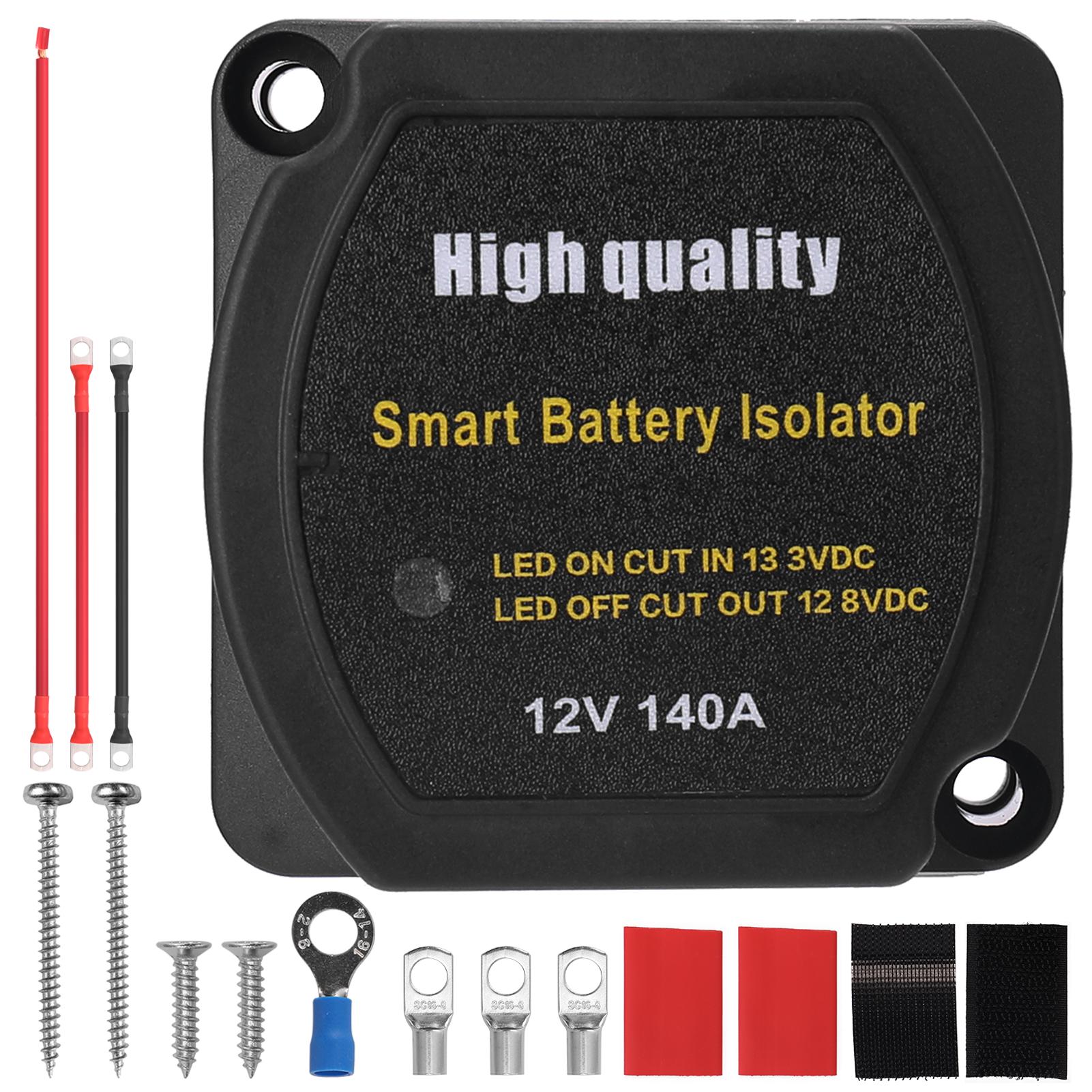 12 V 140A Voltage Sensitive Relay Intelligent Battery Isolator Recharging 2 Battery for Car SUV Ships
