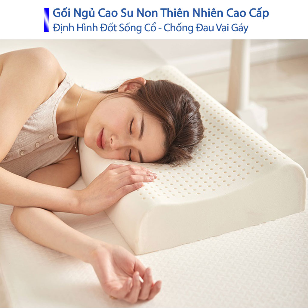 Gối Cao Su Non Người Lớn Cao Cấp Chính Hãng Chuẩn Khách Sạn 5 Sao Gối Cao Su Non Lượn Sóng Massage Cho Người Đau Vai Gáy Gối Đầu Nằm Ngủ  Kê Chống Mỏi Cổ Từ Cao Su Non Thiên Nhiên Cao Cấp Cho Người Lớn 50cmx70cm