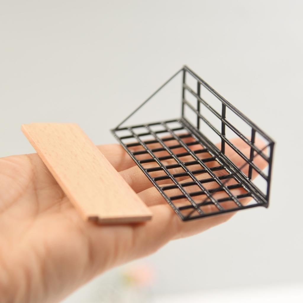 1:12 Mini Dollhouse Furniture Room Black Wall Shelf Rack Model DIY Kit