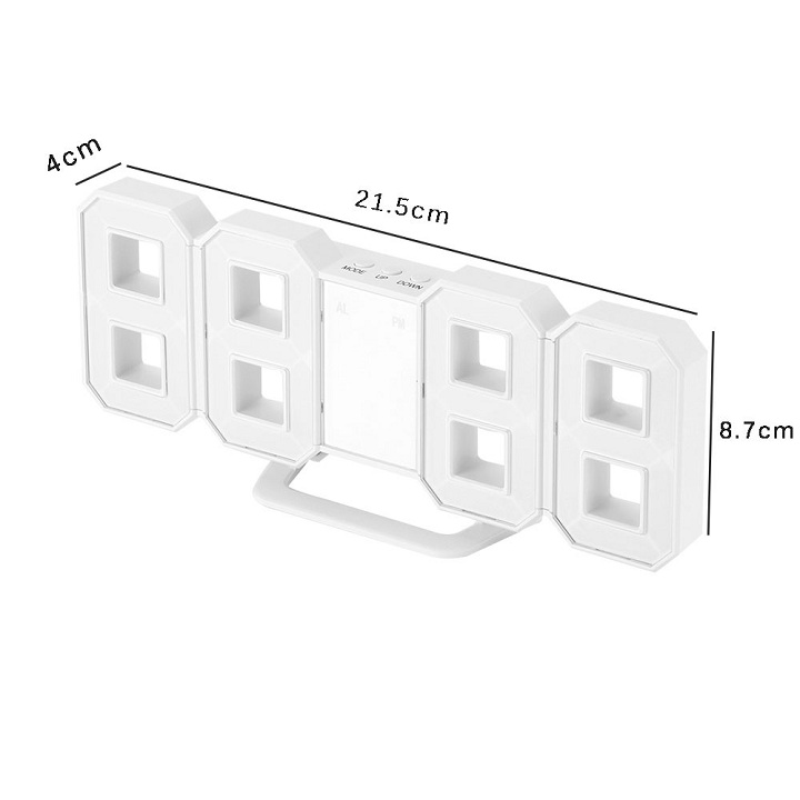 Đồng Hồ Điện Tử Treo Tường Mặt Kính 3D