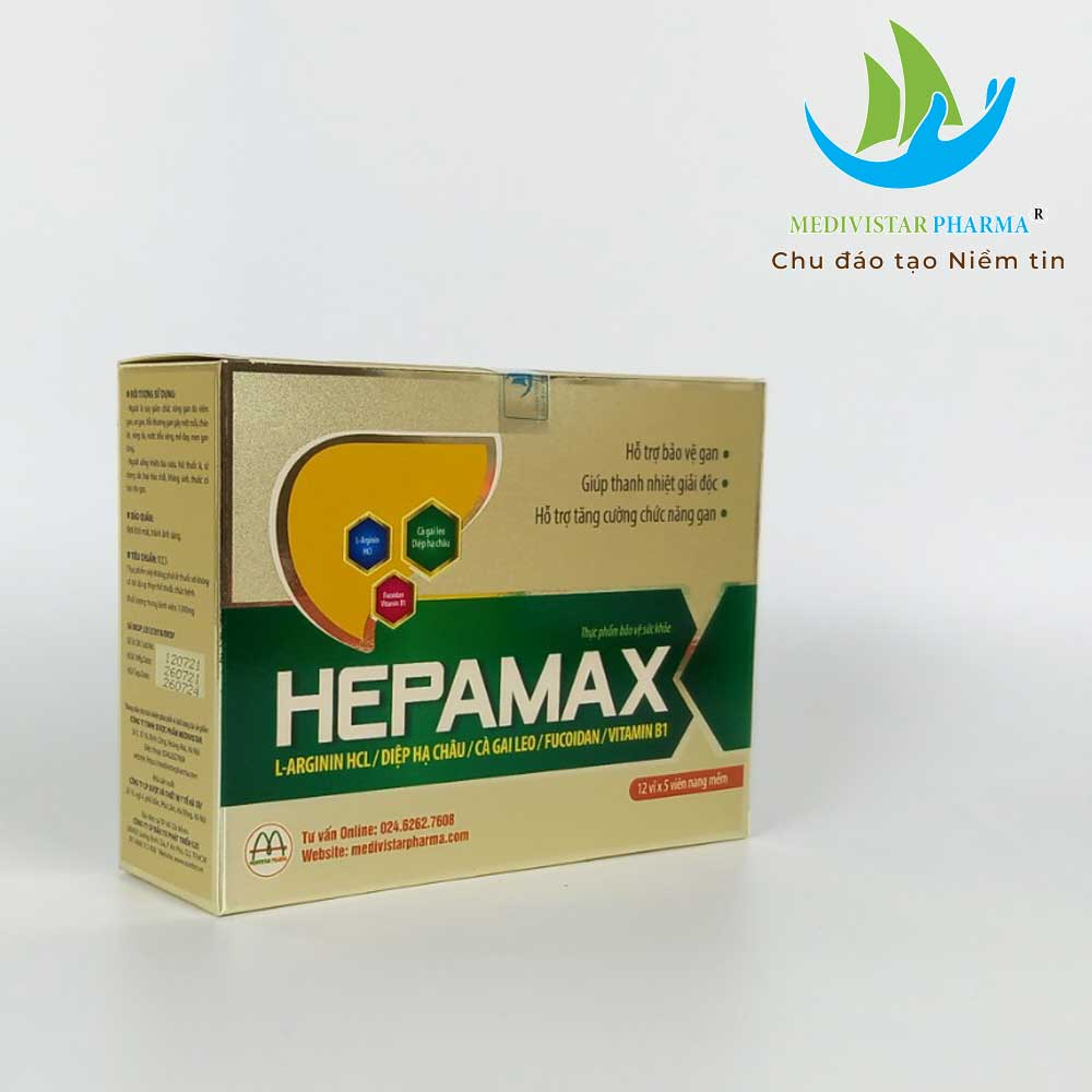 Combo 4 Hộp Bổ Gan Thảo Dược Hepamax Chứa Fucoidan Giúp Làm Mát Gan, Hết Mẩn Ngứa, Tằng Cường Chức Năng Gan 60 Viên/Hộp