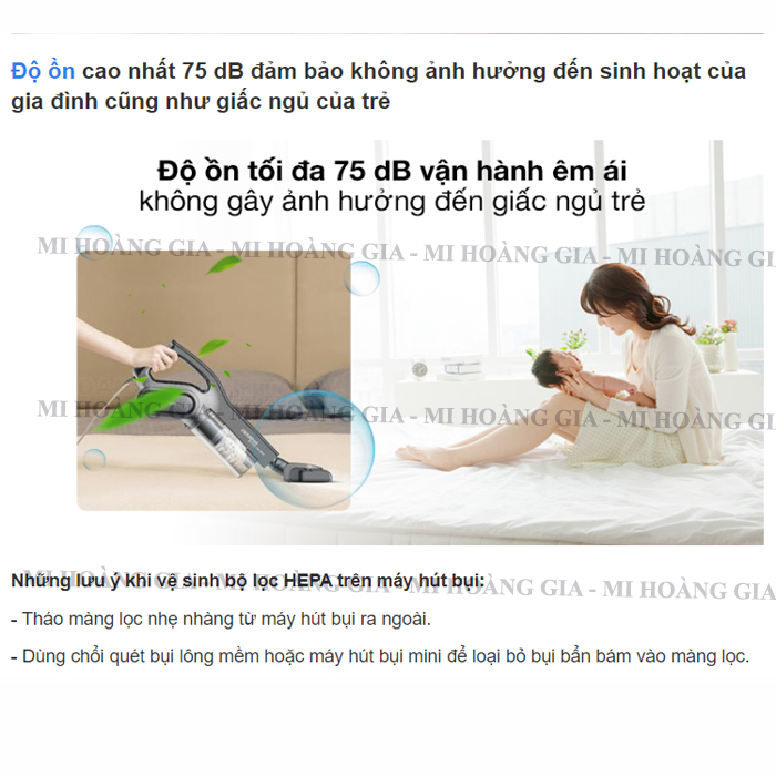 Máy Hút Bụi Cầm Tay Deerma Vacuum Cleaner DX700S (Xám đen) - Hàng chính hãng