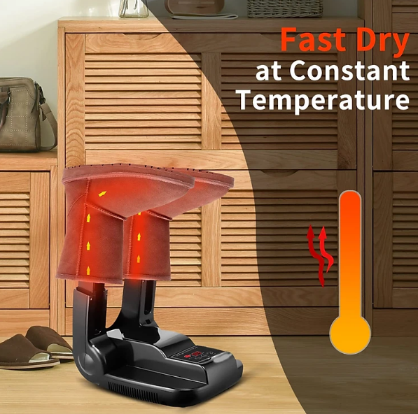 Cao cấp - Máy sấy sưởi giày khử mùi màn hình LCD có hẹn giờ và xếp gọn công suất cao