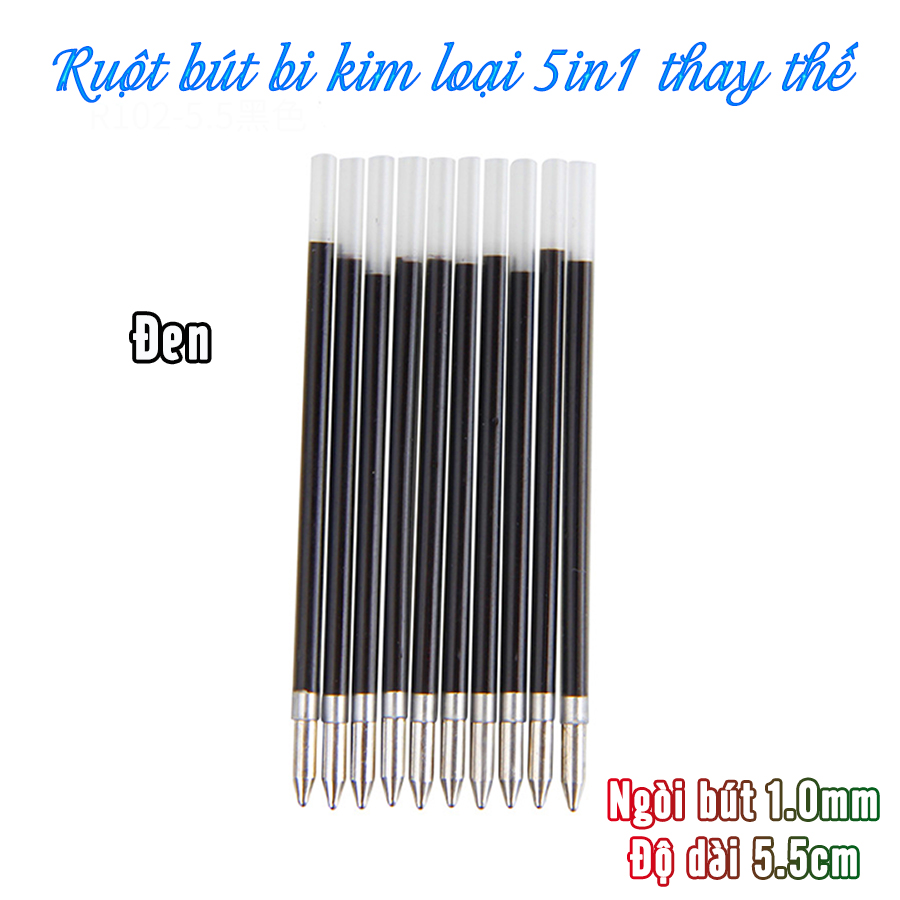 Combo 10 Ruột bút ký Bi kim loại 70mm 62mm 55mm ngòi 1.0mm thay thế - Ruột bút bi kim loại thay thế