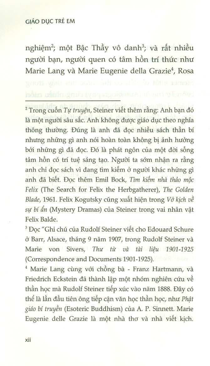 Giáo Dục Trẻ Em - Những Bài Giảng Đầu Tiên Về Giáo Dục - Rudolf Steiner; Nguyễn Hồng dịch (Sách tham khảo, Tái bản lần thứ nhất)