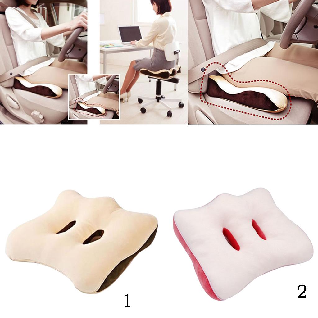 Memory Foam Seat Cushion Office Chair Pillow Relief Back 41x31x9cm Beige