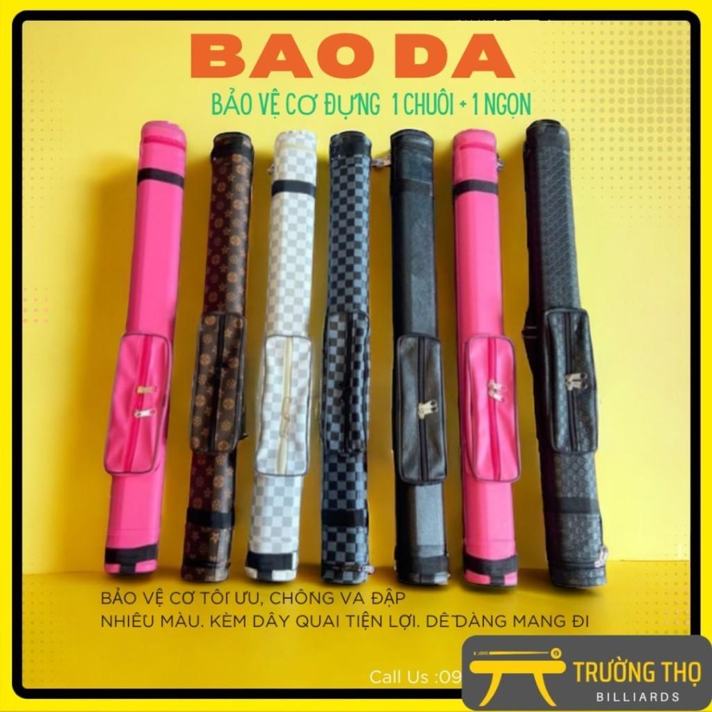 Bao Da đựng cơ BiDA Bọc Da 1x1- Hộp đựng cơ Bi A 1 Chuôi và 1 ngọn- Lót Nhung êm ái -Kèm quai đeo lưng