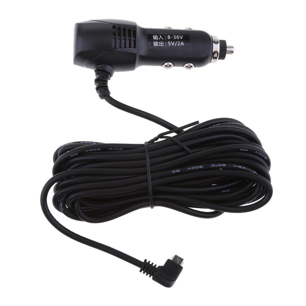 Universal 5V 2A Car Charger Adapter with Mini USB Right Cable for GPS DVR