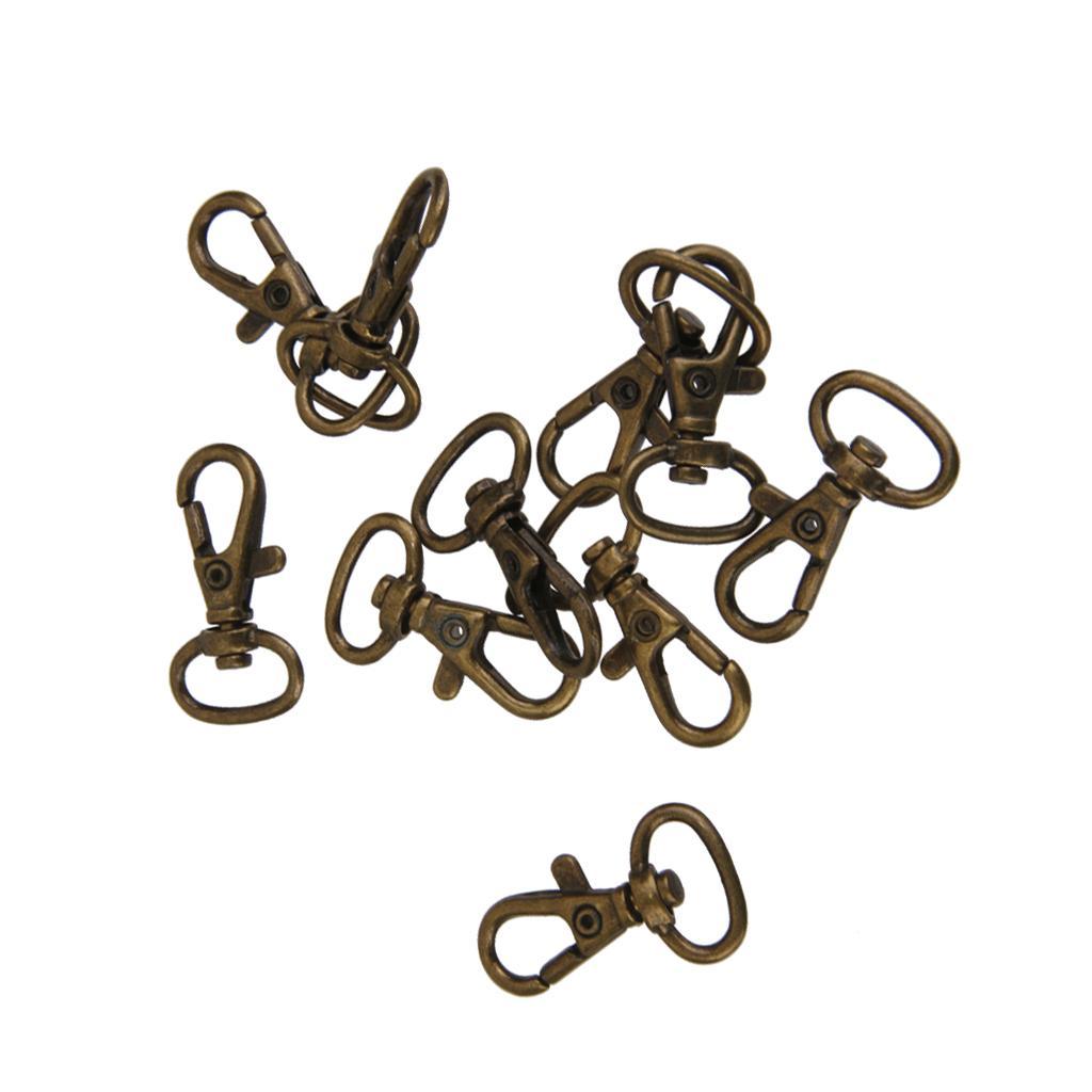 30Pcs Metal D-Ring Buckle Loop Ring & Lobster Swivel Snap Hooks For KeyChain