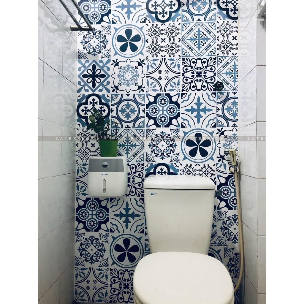 Miếng decal dán bếp dán tường nhà tắm decor chịu nhiệt dễ lau chùi đề can loại 1 - Aqua - khổ 40x60cm 0005