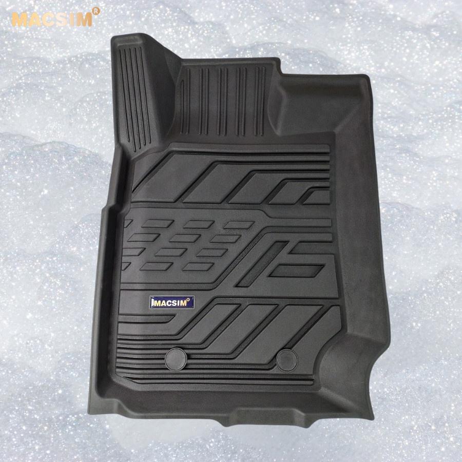 Thảm lót sàn xe ô tô Ford Ranger 2019- 2021 nhãn hiệu Macsim - chất liệu nhựa TPE đúc khuôn cao cấp - màu đen