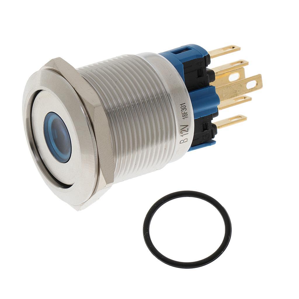 22mm button stainless steel 1no 1nc pressure switch with led light 12 v