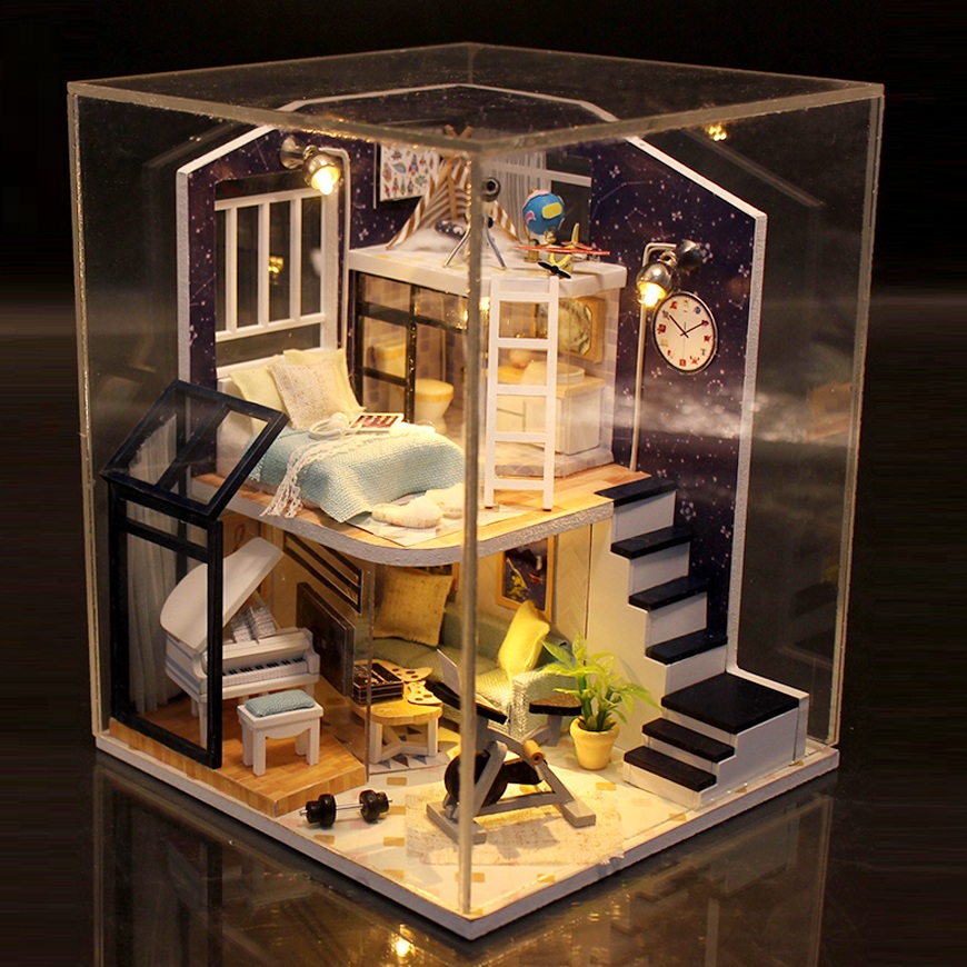 Mô hình nhà DIY Doll House Shining Star Kèm Mica Chống bụi