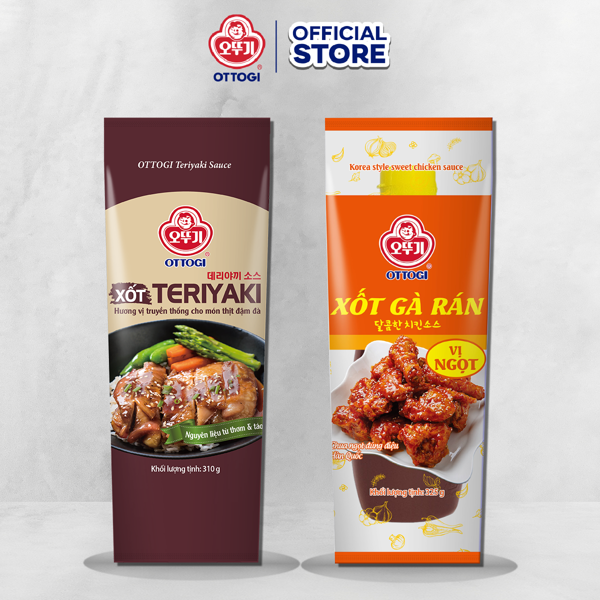 Combo Xốt Teriyaki 310g &amp; Sốt Gà Rán Vị Ngọt Ottogi 325g