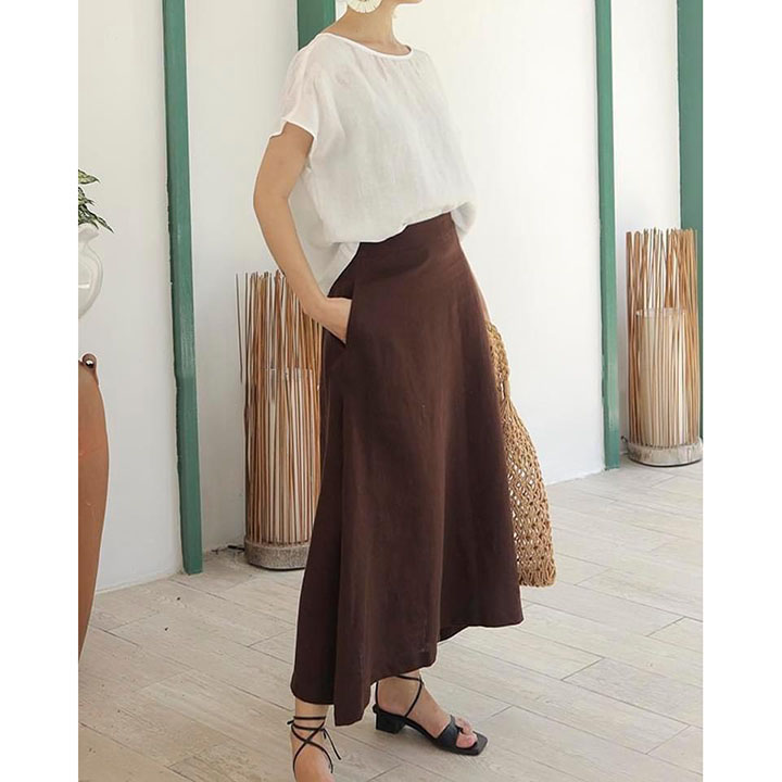 Áo Kiểu nữ cổ tròn tay cánh Linen tưng Premium, nhẹ nhàng đơn giản nhưng không kém phần sang trọng - Trắng