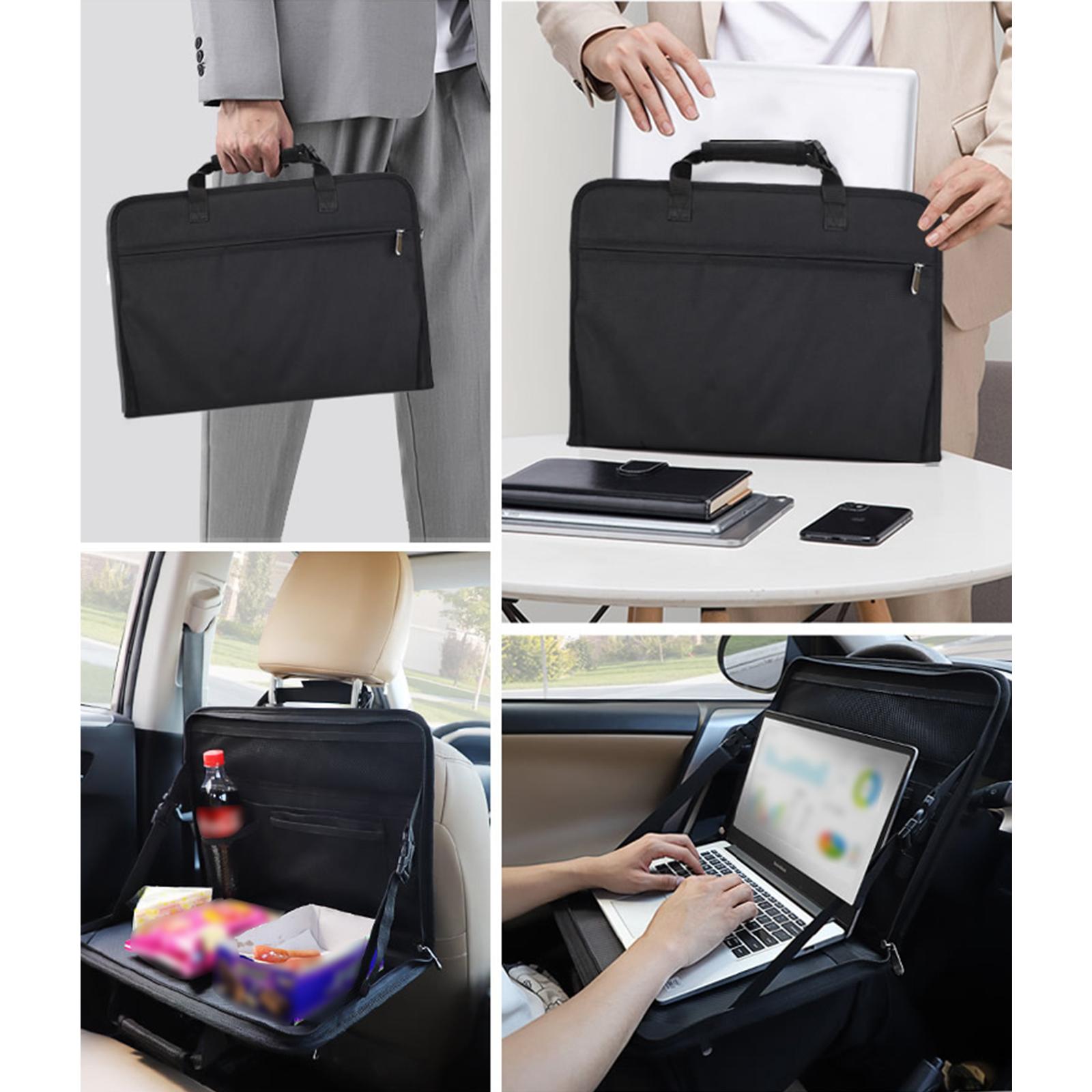3 In 1 Auto Steering Wheel Desk Computer Bag Backseat Organizer Tray Eating Tray Car Tablet Foldable Holder Desk