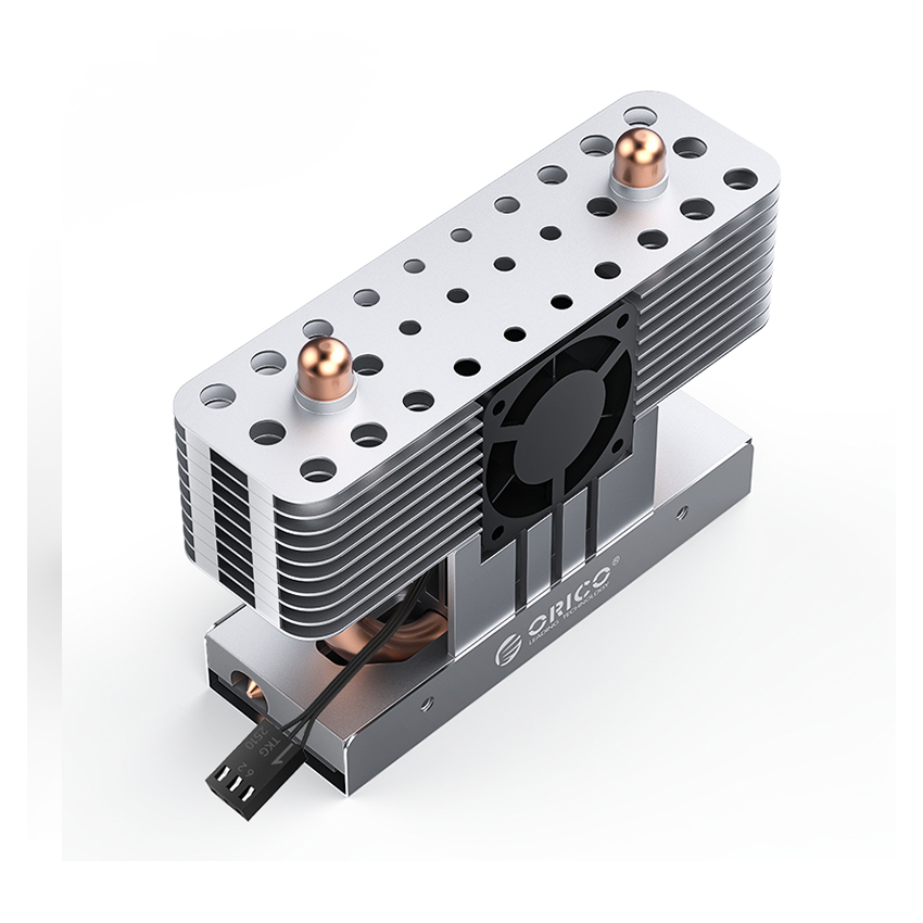 Tản nhiệt cho ổ cứng SSD M.2 NVME / SATA 2280 ORICO M2HS8-FAN-SV (Bạc) - Hàng Chính Hãng