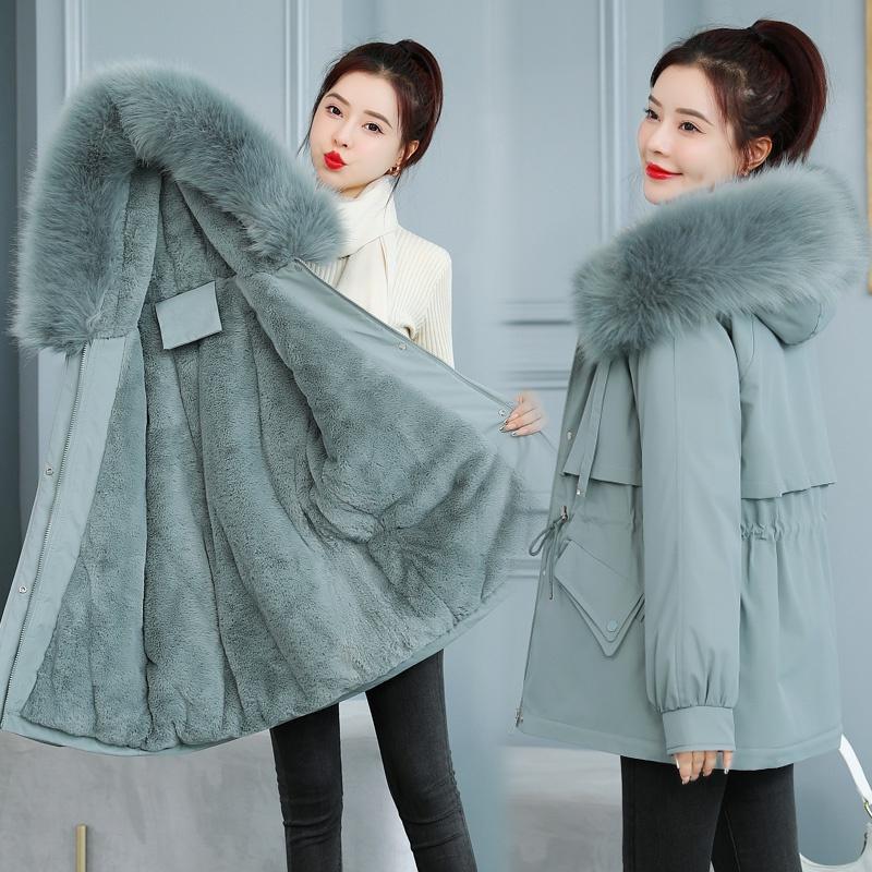 Áo Khoác Cotton Lông Cừu Ngắn Dáng Rộng Thời Trang Mùa Đông Hàn Quốc