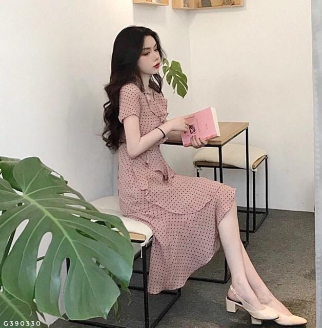 Váy voan chấm bi cao cấp sz s-xl kèmvideo và ảnh thật