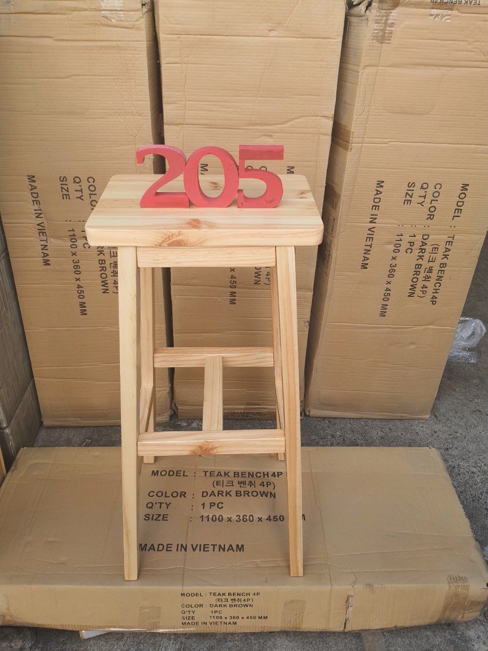 Ghế Bar Gỗ cao 80cm Bar Stool TC205 - Gỗ Cao Su cao 80cm