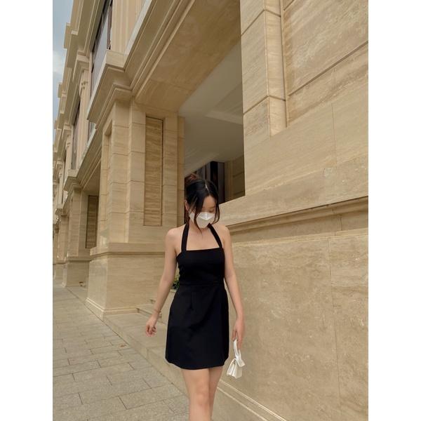 ĐẦM ĐEN THUN DÂY CỔ- LUCY DRESS.