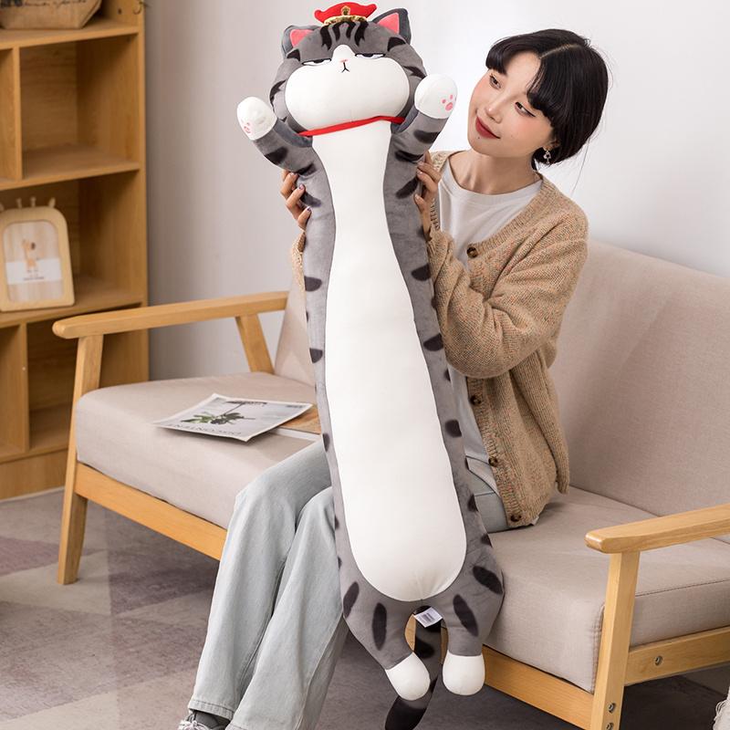 70-110Cm Đáng Yêu Chó Pug Dài Sang Trọng Gối Nhồi Bông Mềm Mèo Ngộ Nghĩnh Biểu Thức Ngủ Gối Trang Trí Nhà trẻ Em Bé Gái Tặng