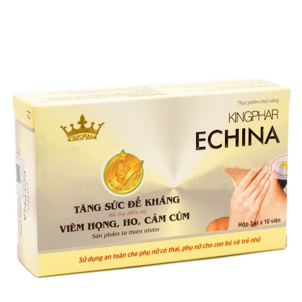 Viên uống ￼Kingphar ECHINA - Hộp 30v – Tăng cường miễn dịch, giảm ho, cảm cúm