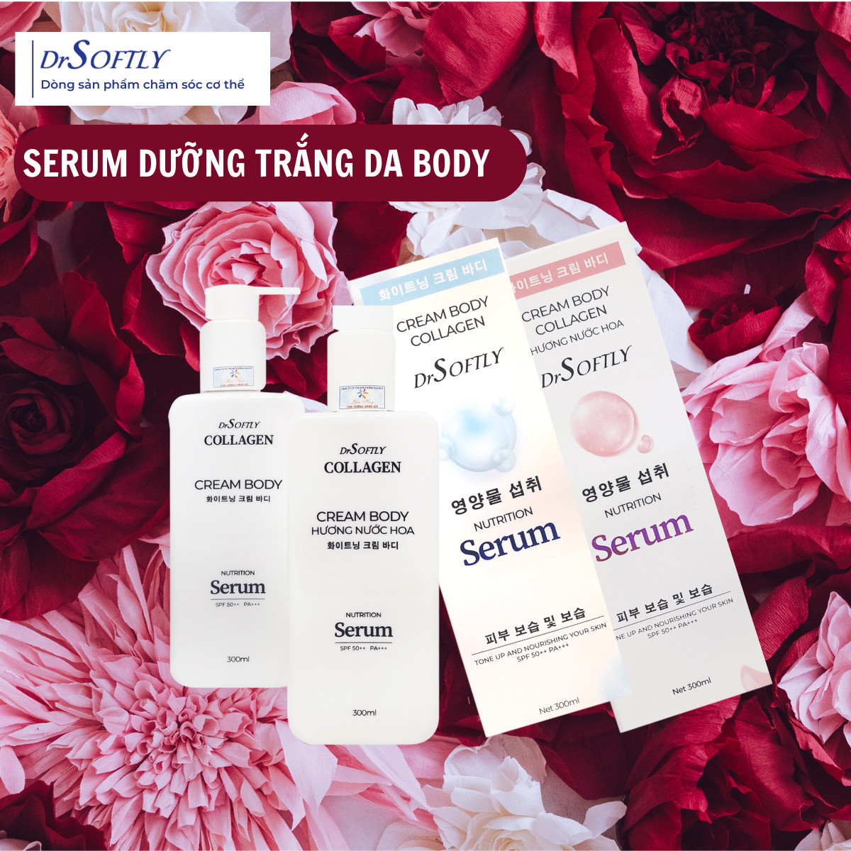 Kem trắng da toà.n thân tinh chất Collagen DrSoftly nâng tone, dưỡng ẩm.