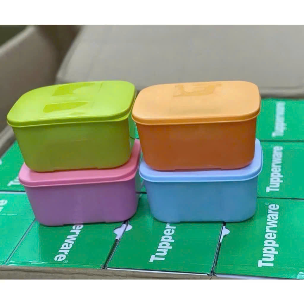 Set 4 Hộp Tupperware 700ml Màu Pastel – Hộp Bảo Quản Thực Phẩm Tủ Lạnh Có Nắp Kín, Hộp Nhựa Đựng Đồ Ăn An Toàn - HÀNG CHÍNH HÃNG MINIIN