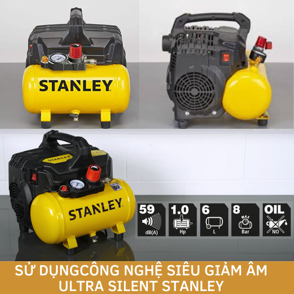 Máy nén khí không dầu 6L Stanley DST100/8/6