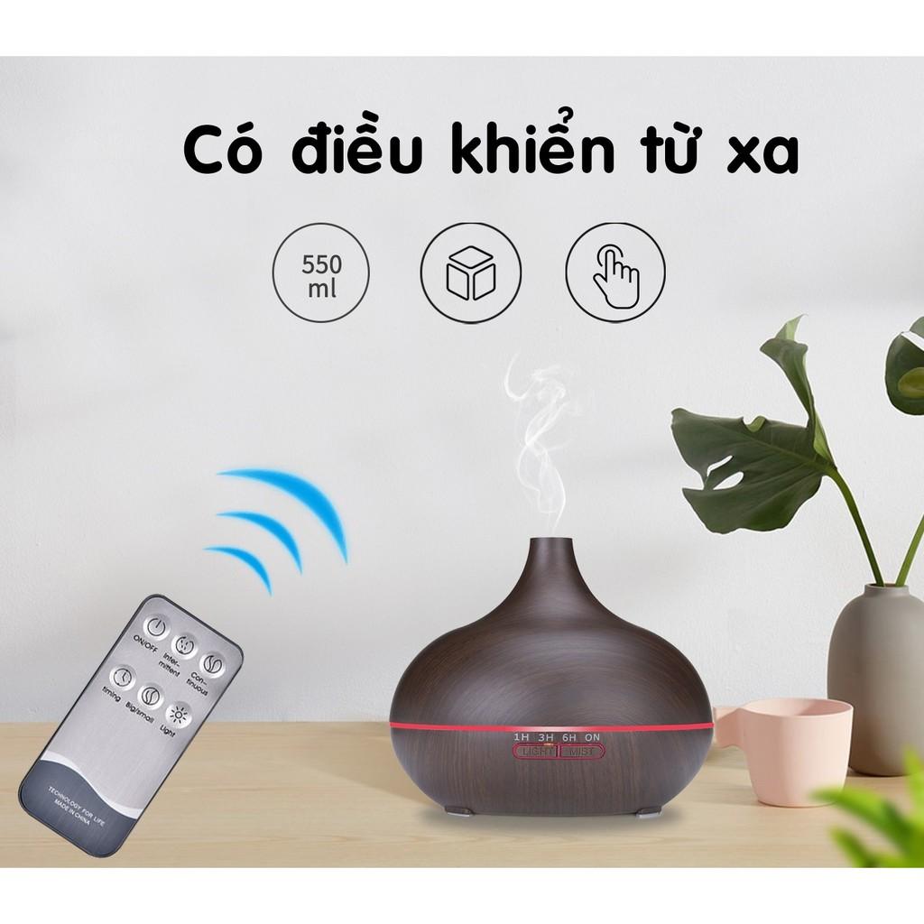 Máy Xông Tinh Dầu Khuếch Tán Tinh Dầu Cao Cổ 550ML (Tặng Tinh Dầu và Remote