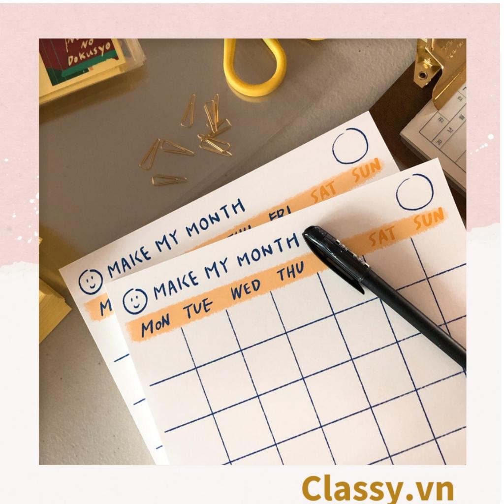 DAILY PLANNNER Classy lên kế hoạch trong tuần, hàng ngày lên lịch trình, ghi chú ngày lễ quan trọng PK1327